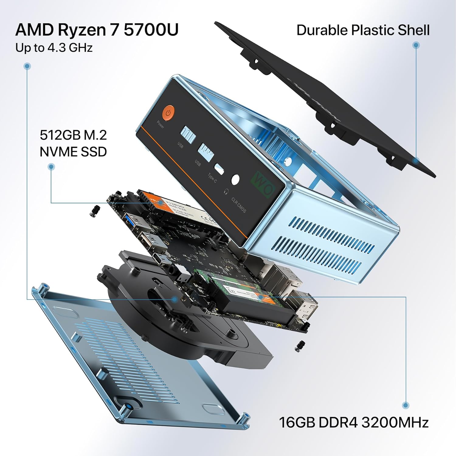 Pc Gaming Ddr4 - Mini PC AMD Ryzen7 5700U (8C/16T,