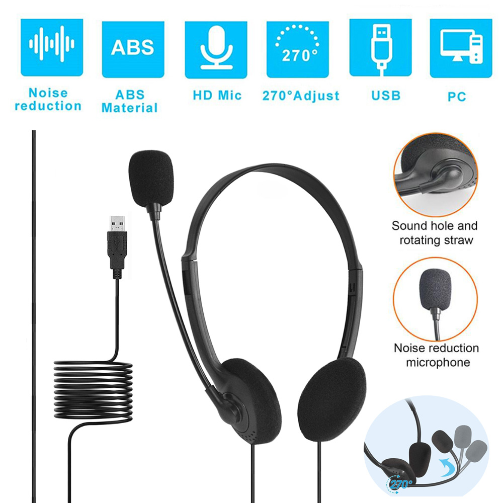 Pc Gaming Center - New USB Wired Headset Call Center