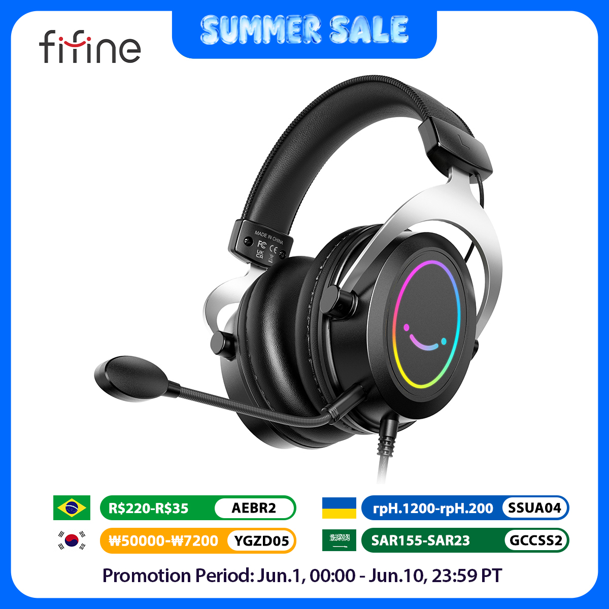 Pc Gaming Xbox Controller - FIFINE Gaming Headpset with Dynamic RGB/MIC/In-line