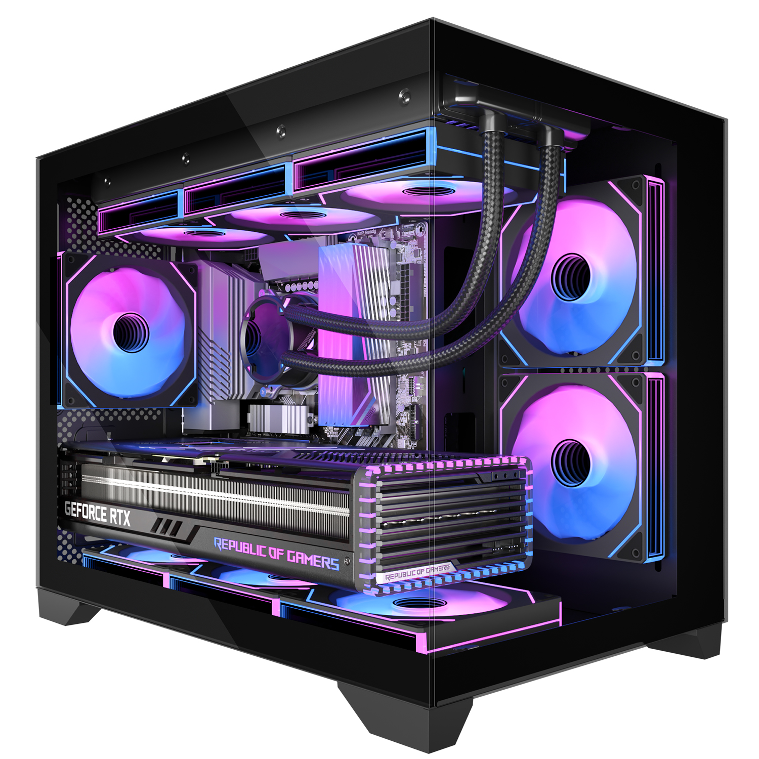 Micro-ATX Gaming PC Case with  - Pc Gaming Center ulasan dan harga