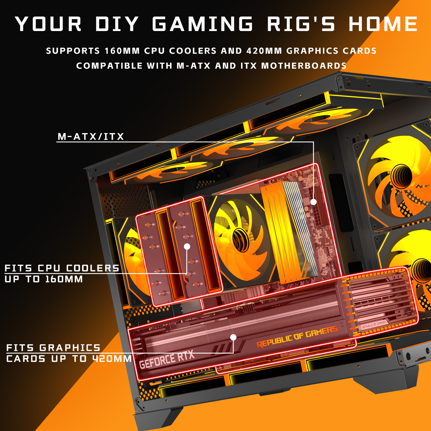 Micro-ATX Gaming PC Case with  - Pc Gaming Center ulasan dan harga