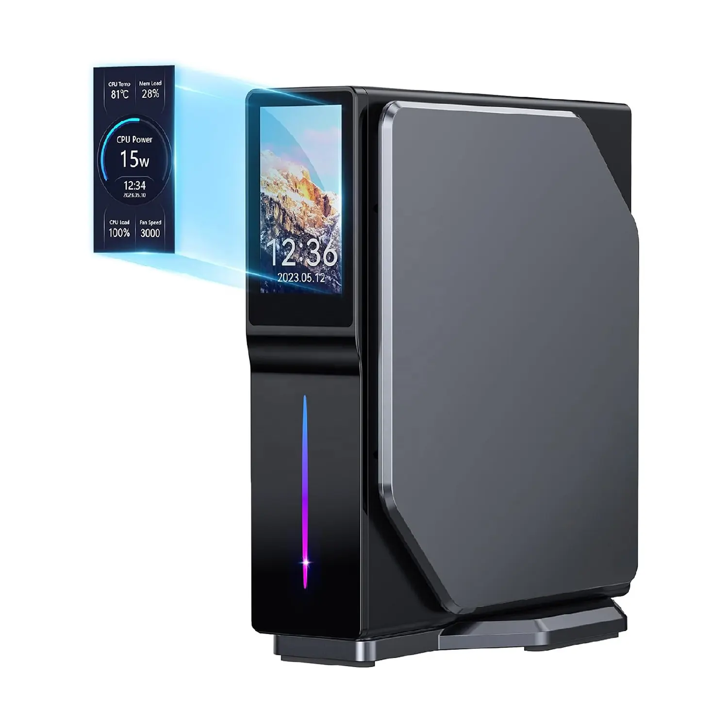 RGB Mini PC with Screen Intel  - Pc Gaming All In One ulasan dan harga