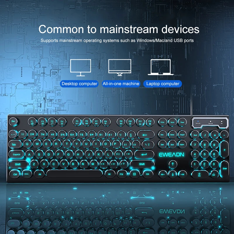 Retro Punk Mechanical Feel Key - No Rgb Gaming Pc ulasan dan harga