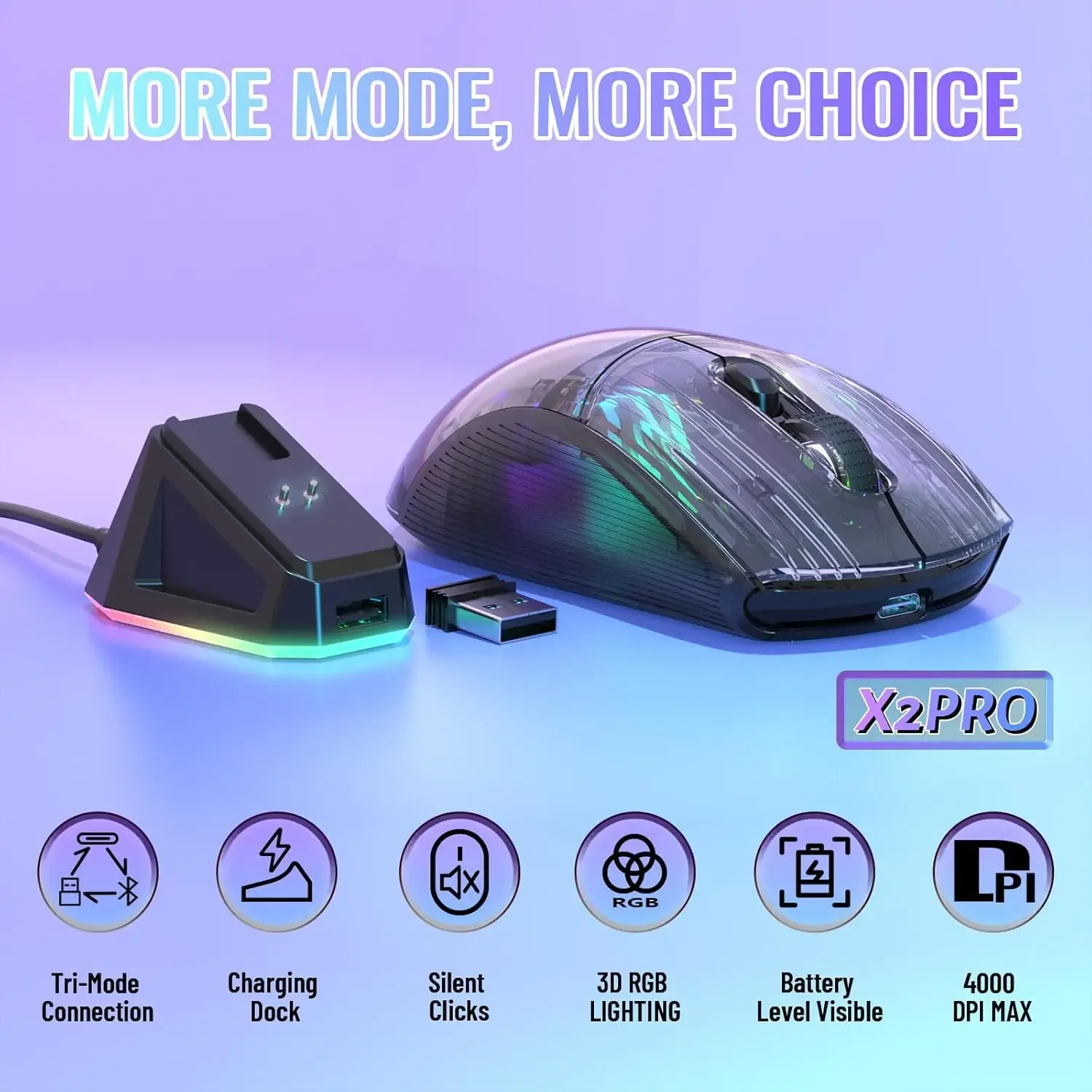 ATTACK SHARK X2 Pro Triple Mod - No Rgb Gaming Pc ulasan dan harga
