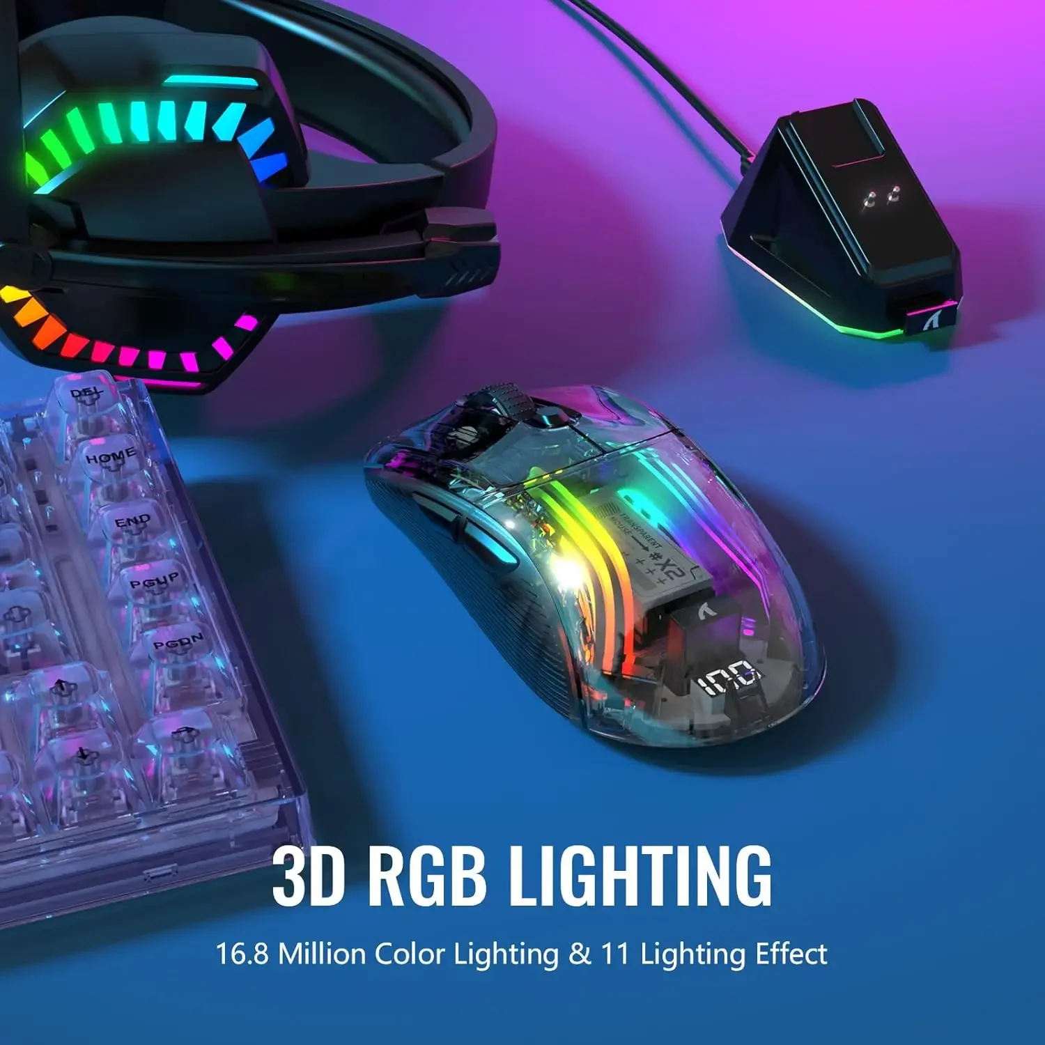 ATTACK SHARK X2 Pro Triple Mod - No Rgb Gaming Pc ulasan dan harga