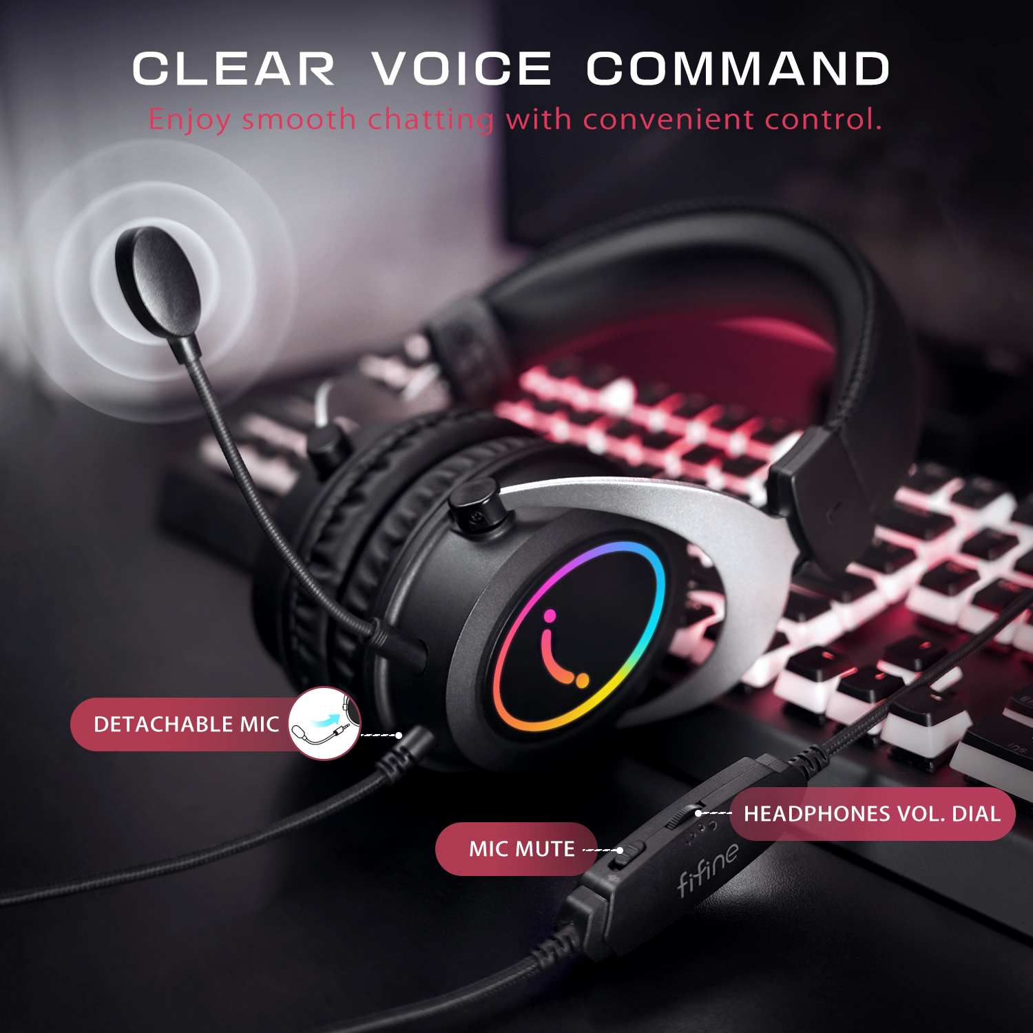 FIFINE Gaming Headpset with Dy - Pc Gaming Xbox Controller ulasan dan harga