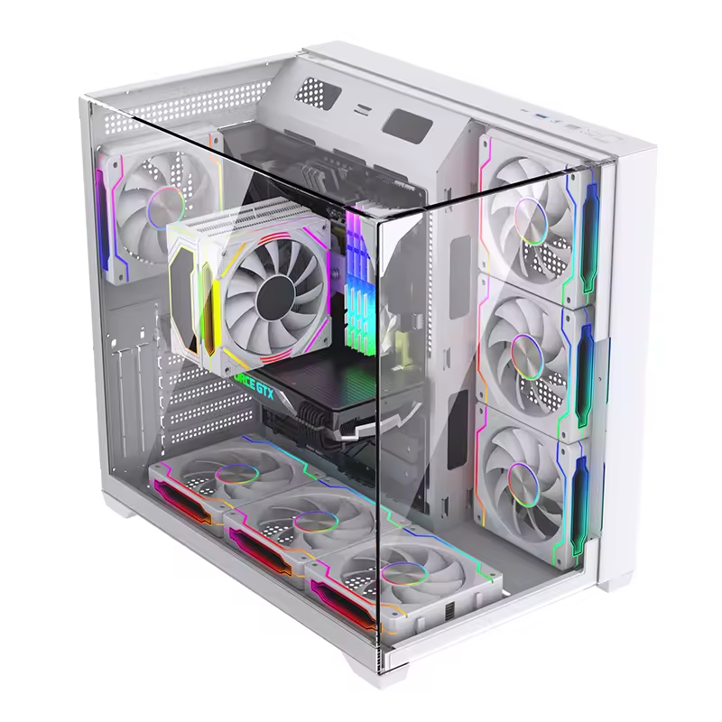 White PC Case Chassis Full Tow - Pc Gaming Cpu ulasan dan harga