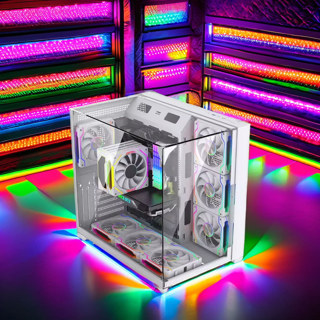White PC Case Chassis Full Tow - Pc Gaming Cpu ulasan dan harga
