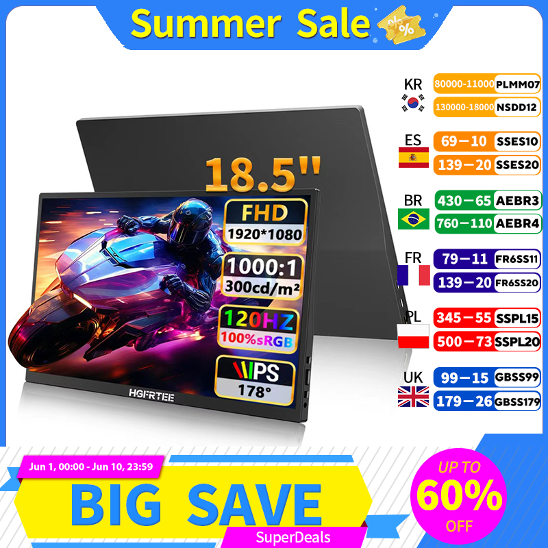 HGFRTEE 18.5 Inch 120Hz Monito - Pc Gaming Compact ulasan dan harga