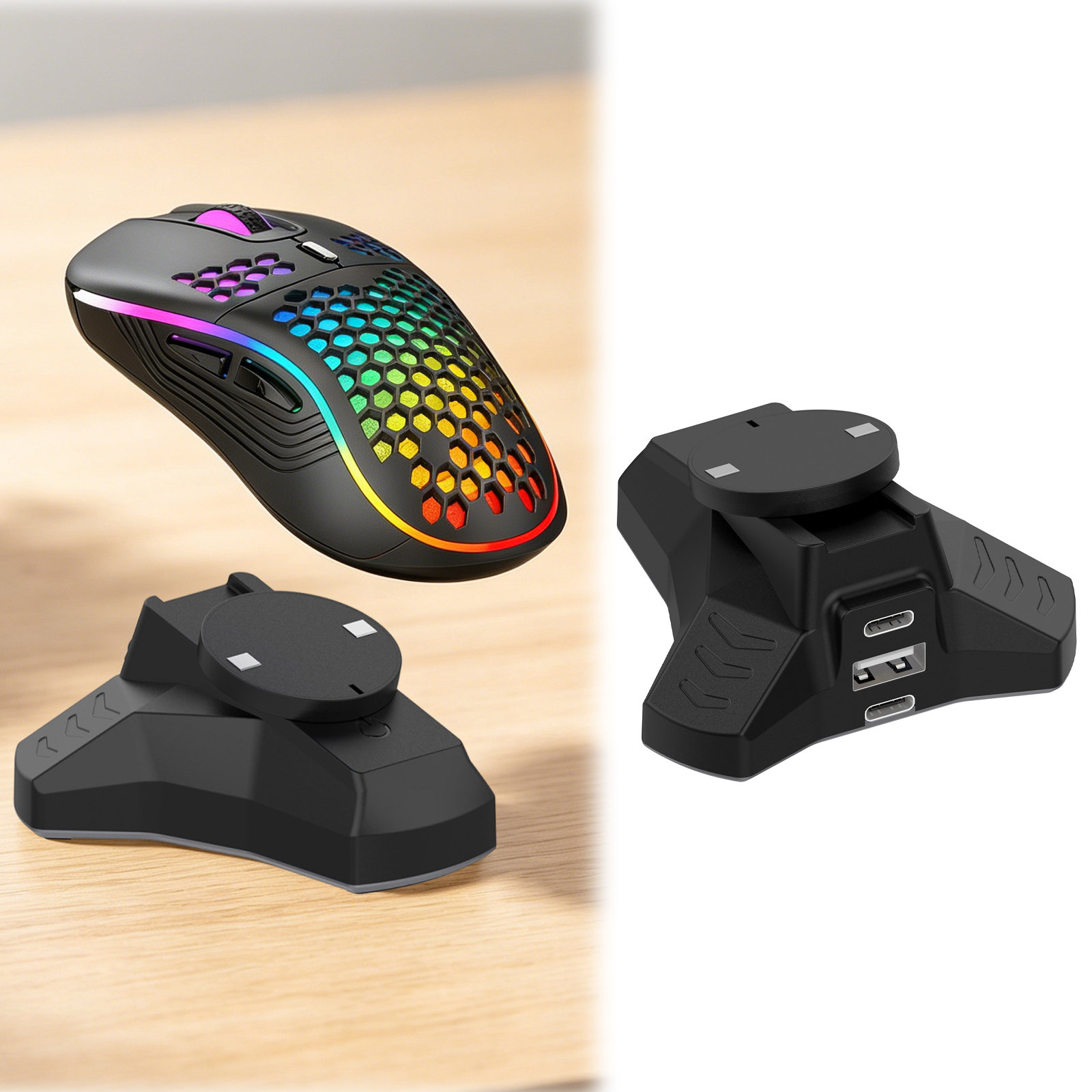 Wireless Mouse Charger Station - Pc Gaming Compact ulasan dan harga