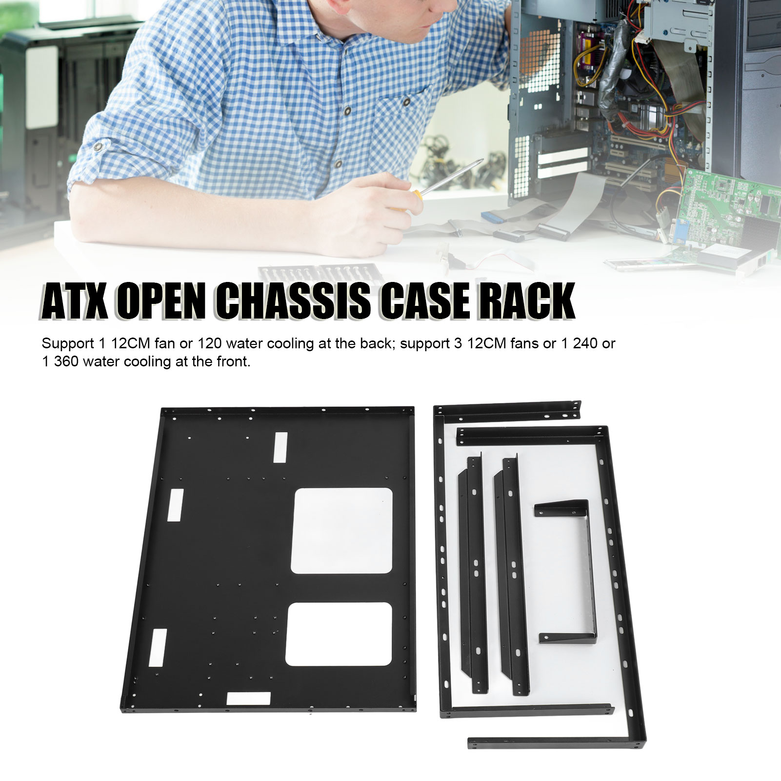 ATX Open Chassis Case Rack Lar - Pc Gaming Center ulasan dan harga