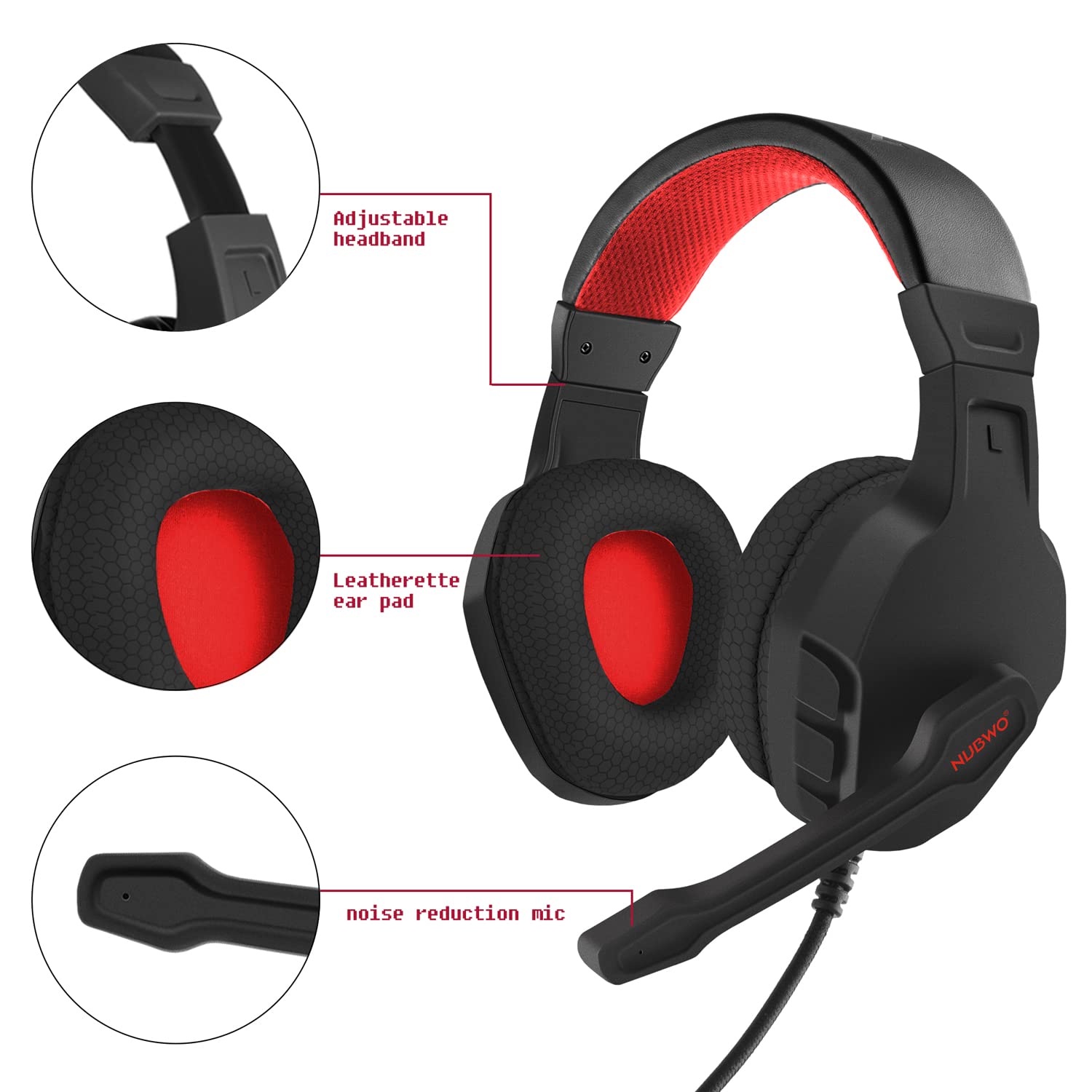 NUBWO U3 Headphones Gaming Hea - Pc Gaming Xbox Controller ulasan dan harga