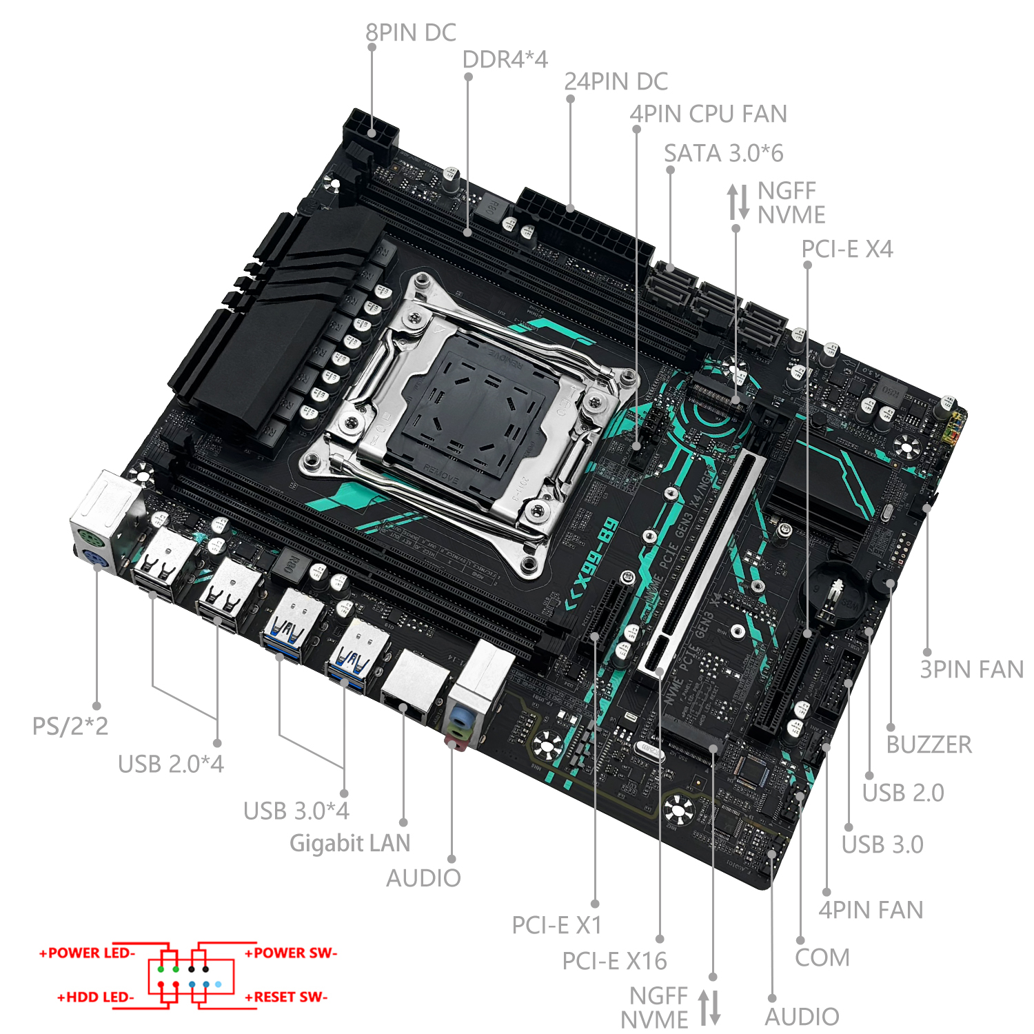 MACHINIST X99 B9 LGA2011-3 Mot - Pc Gaming Cpu ulasan dan harga