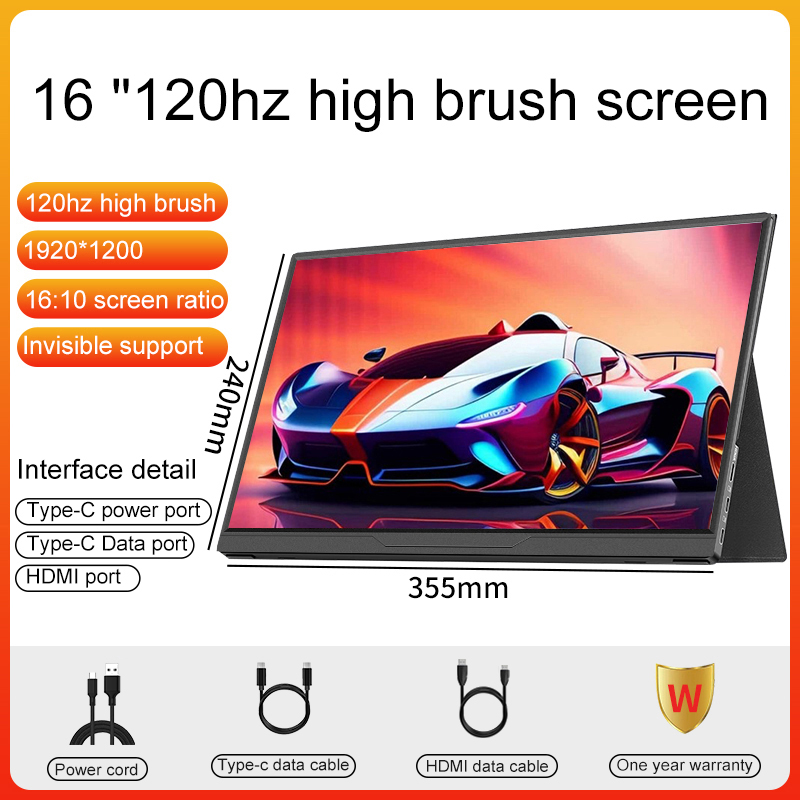 16inch Portable Monitor 100% s - Pc Gaming Compact ulasan dan harga