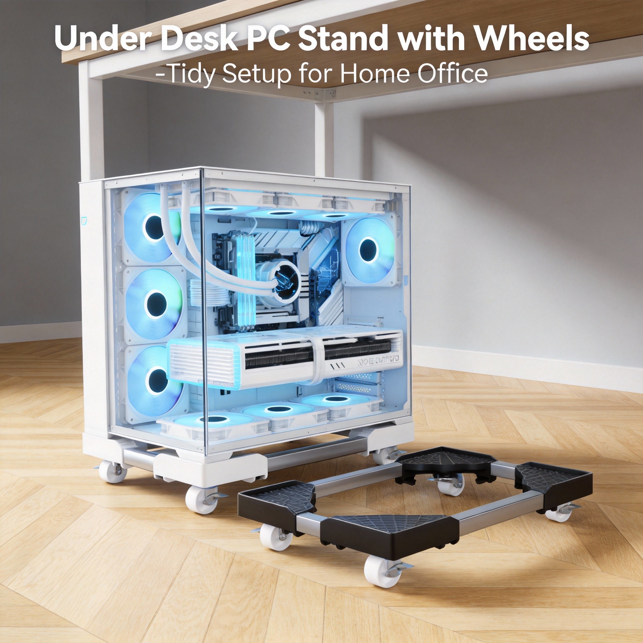 Lockable Rolling PC Stand – An - Pc Gaming Center ulasan dan harga