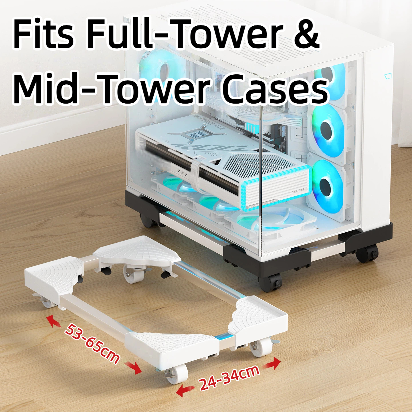 Lockable Rolling PC Stand – An - Pc Gaming Center ulasan dan harga