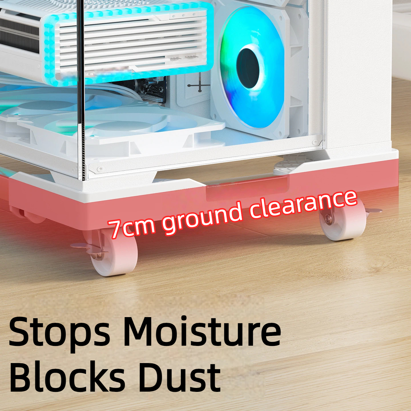 Lockable Rolling PC Stand – An - Pc Gaming Center ulasan dan harga