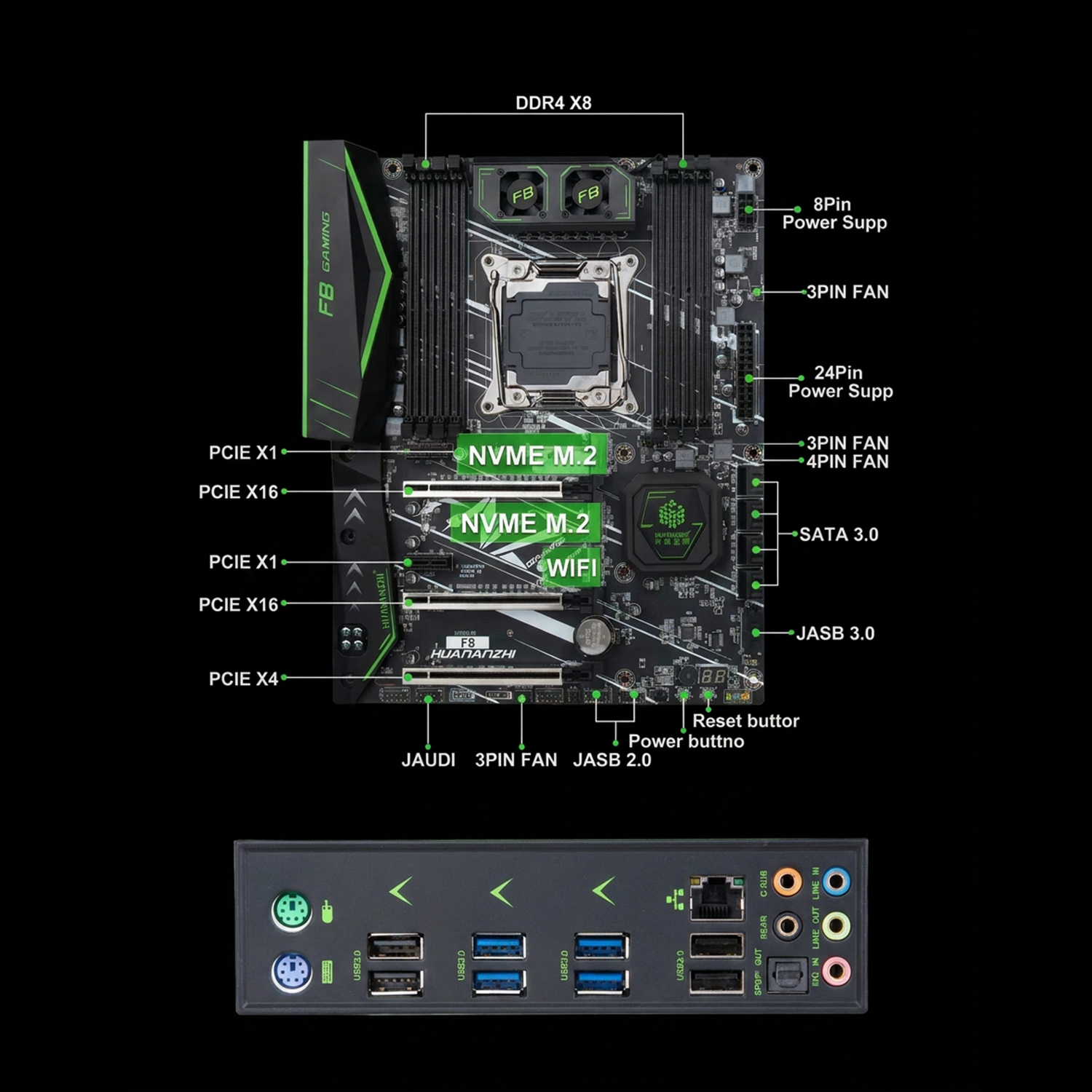 HUANANZHI X99 F8 Placa-mãe LGA - Pc Gaming Ddr4 ulasan dan harga