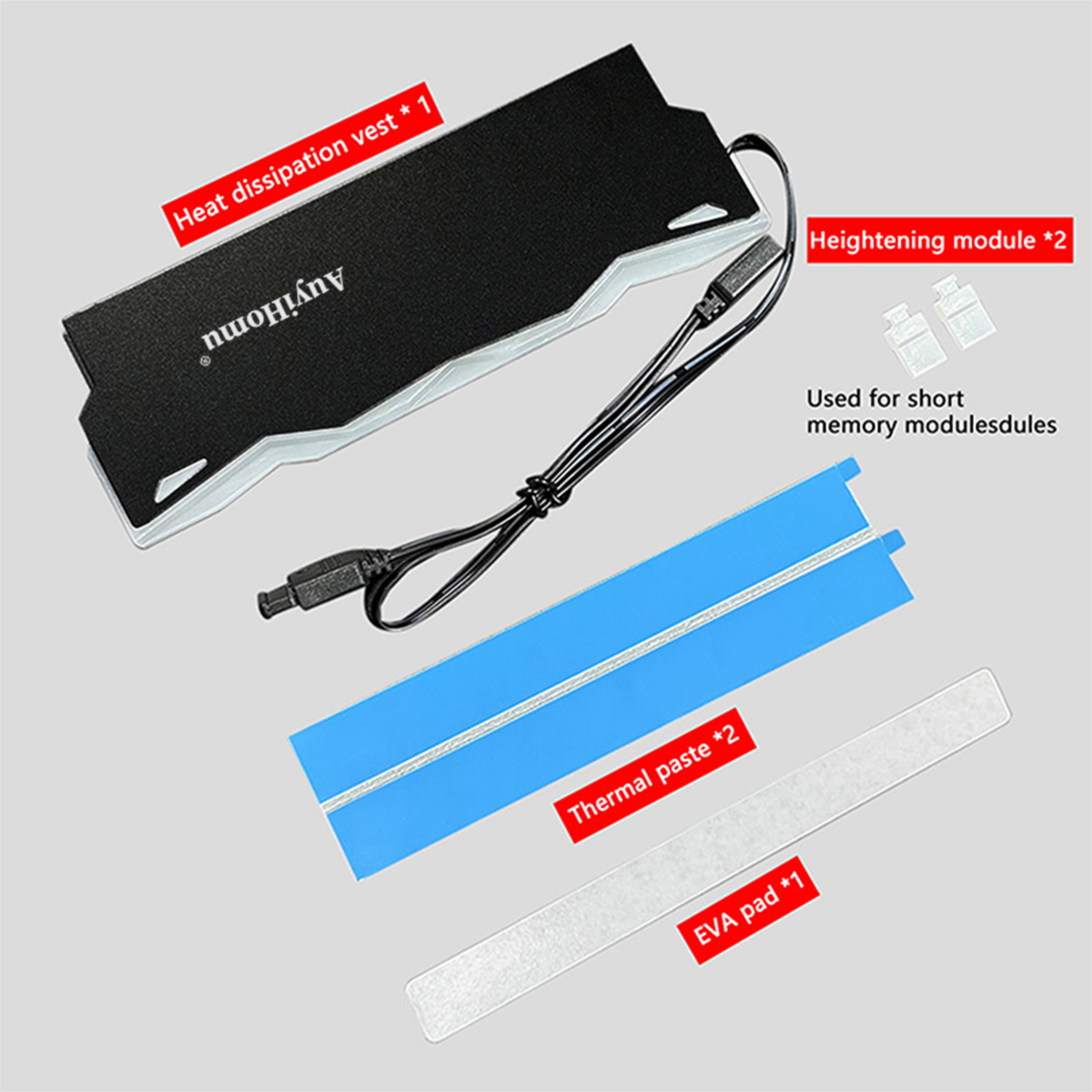 AuyiHomu RGB Heatsink, 5V 3Pin - Pc Gaming Ddr4 ulasan dan harga